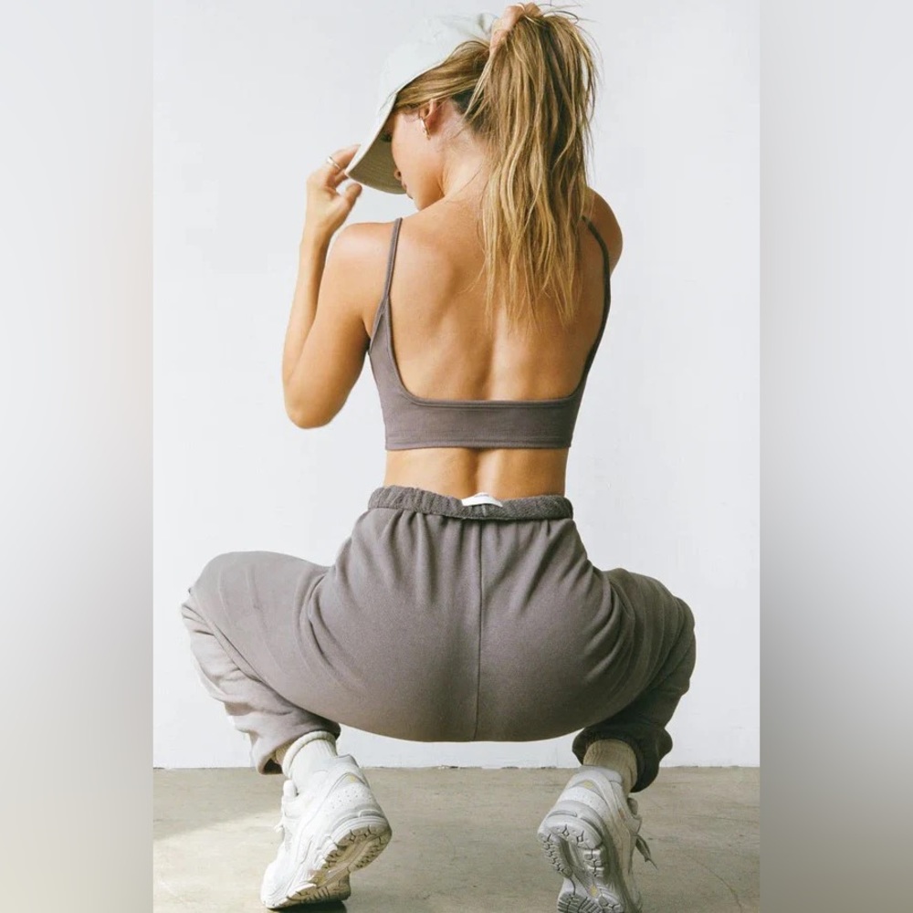 Joah Brown Low Back Crop Cami - Mauve FlexRib